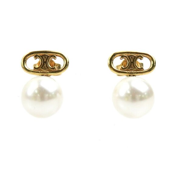 CELINE White Pearl Earrings - Picture 1 of 5